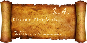 Kleiner Alfréda névjegykártya